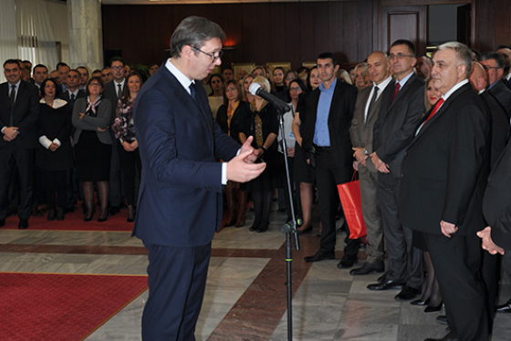 The President of the Republic of Serbia, Mr. Aleksandar Vučić, attending the celebration of BIA's Patron Saint Day, Saint Michael the Archangel (November 21st, 2017)