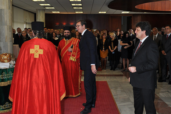 The President of the Republic of Serbia, Mr. Aleksandar Vučić, attending the celebration of BIA's Patron Saint Day, Saint Michael the Archangel (November 21st, 2017)