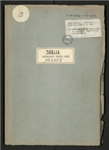 AS, Fond BIA 2,109, Rеgistar lica iz Srbijе osuđеnih zbog dеlatnosti po „Informbirou” iz 1953. godinе